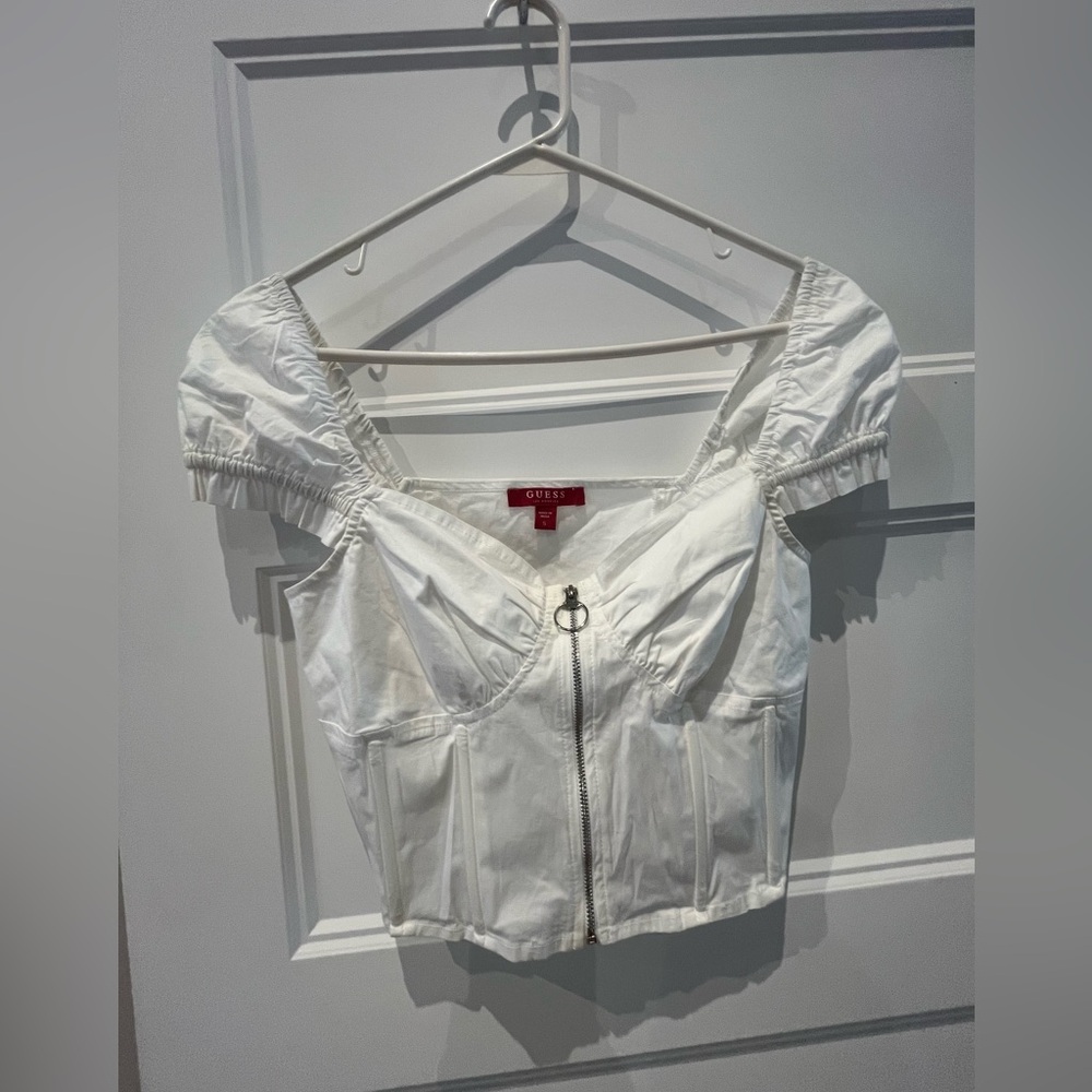 Guess bustier halter top with zipper